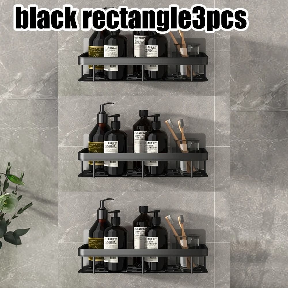 Bathroom Shelf Wall Mounted Towel Rack And Shower Storage Organizer 15