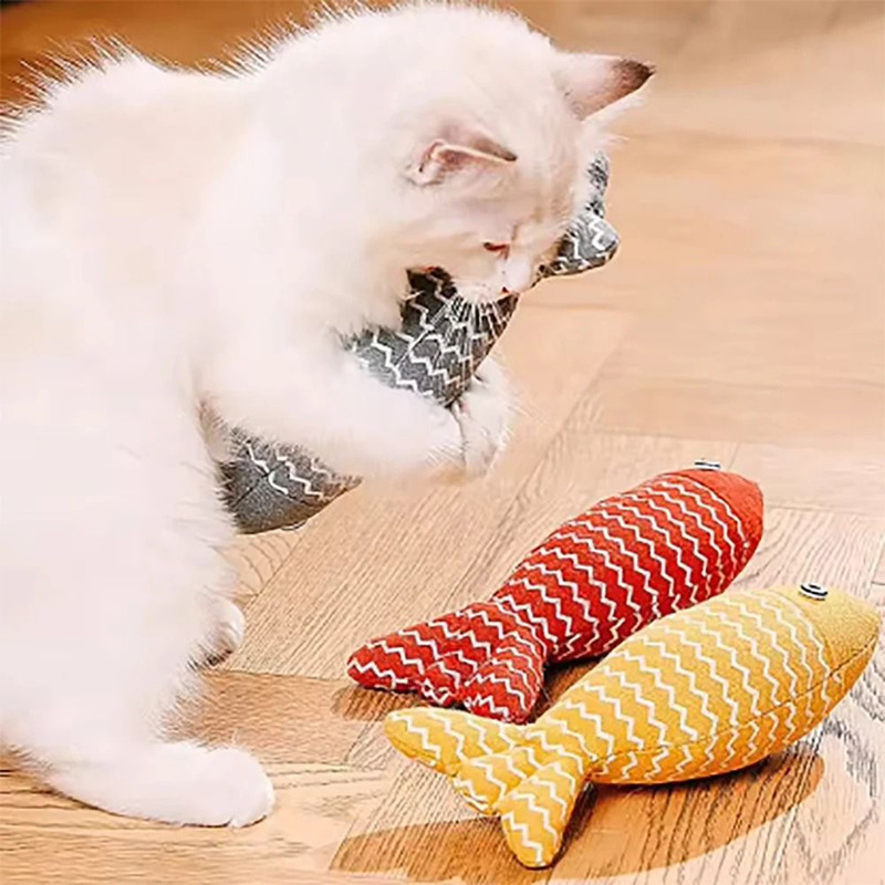 Cat Toy Simulation Fish With Mint Tear Resistant Chew Pillow For Active Indoor Cats 1