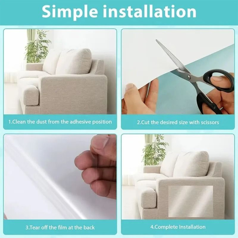 Transparent Furniture Protectors For Cats Self Adhesive PVC Sofa Protection Pads 2
