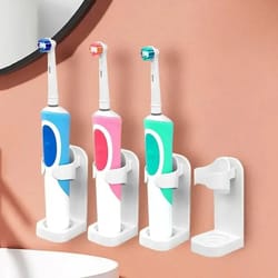 non slip wall mounted traceless toothbrush stand holder adjustable space saving bathroom toothbrush rack