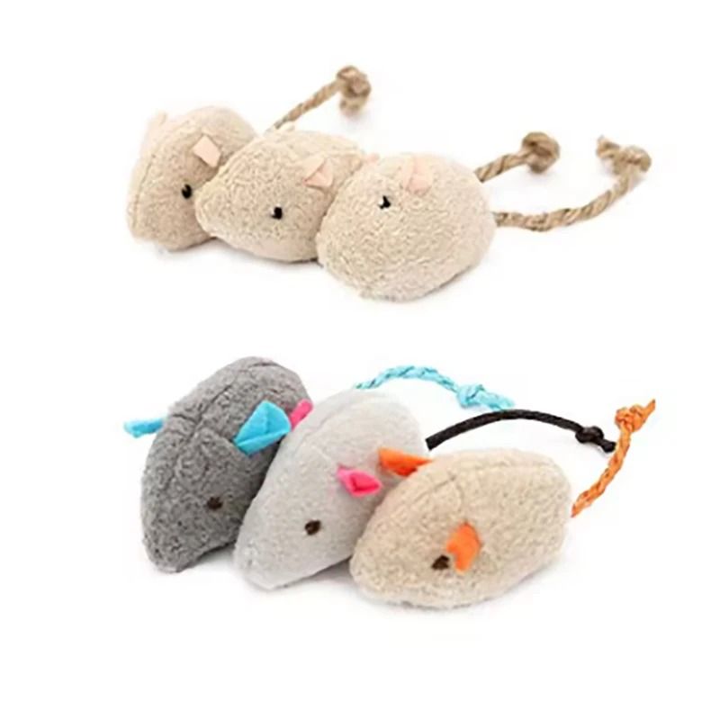 Simulated Plush Mouse Cat Toy Set Durable Scratch Resistant Cat Play Toy 3