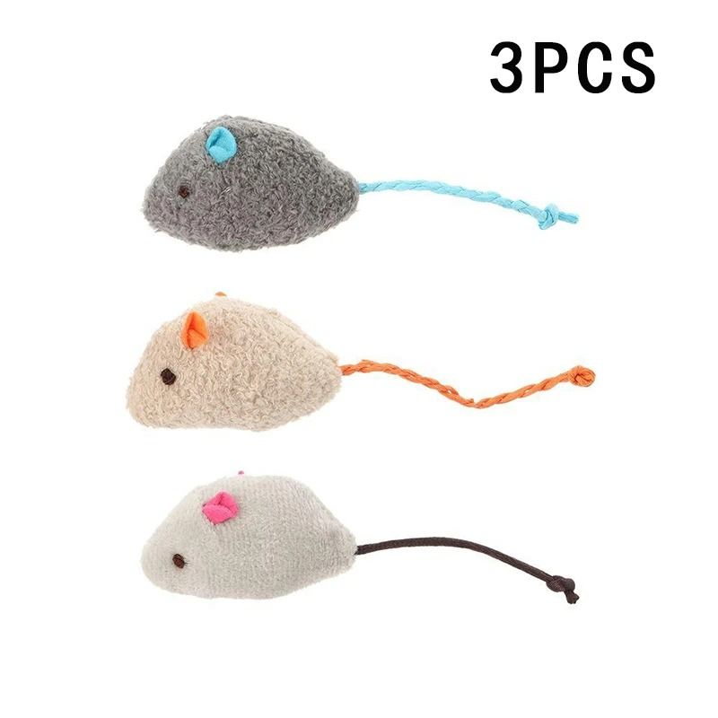 Simulated Plush Mouse Cat Toy Set Durable Scratch Resistant Cat Play Toy 5