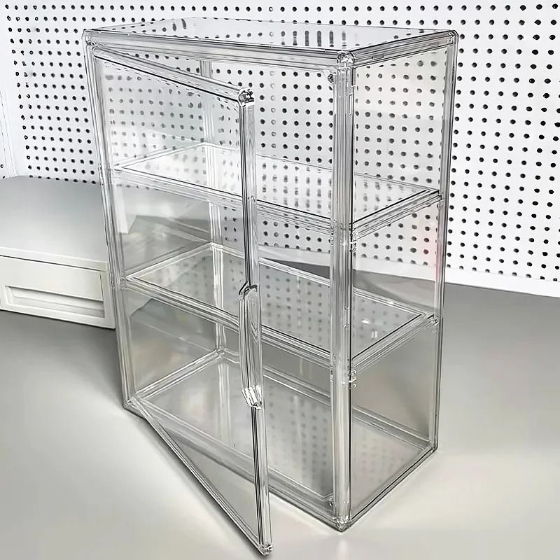 Acrylic Desktop Display Cabinet With Clear Dustproof Shelves For Figures And Collectibles 0