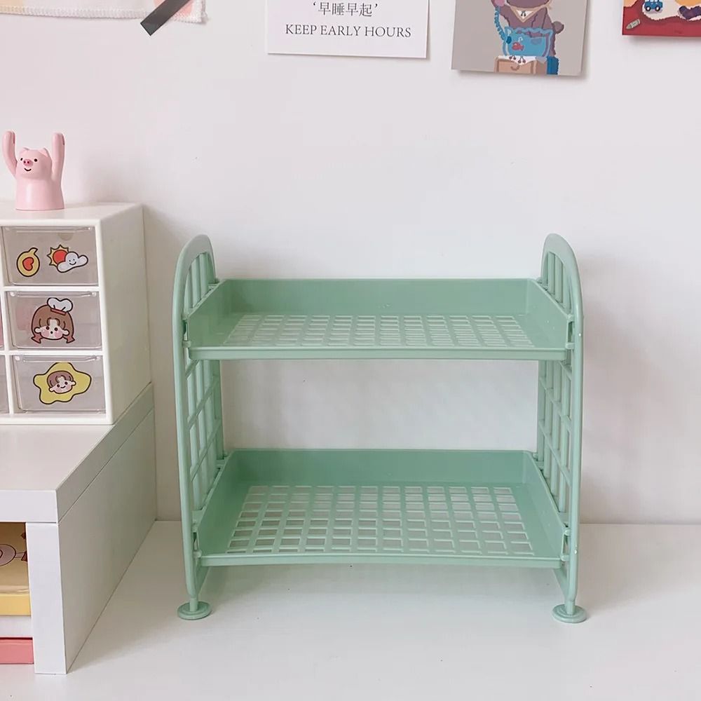 Cute Room Storage Organizer Two Layer Desktop Storage Rack 6