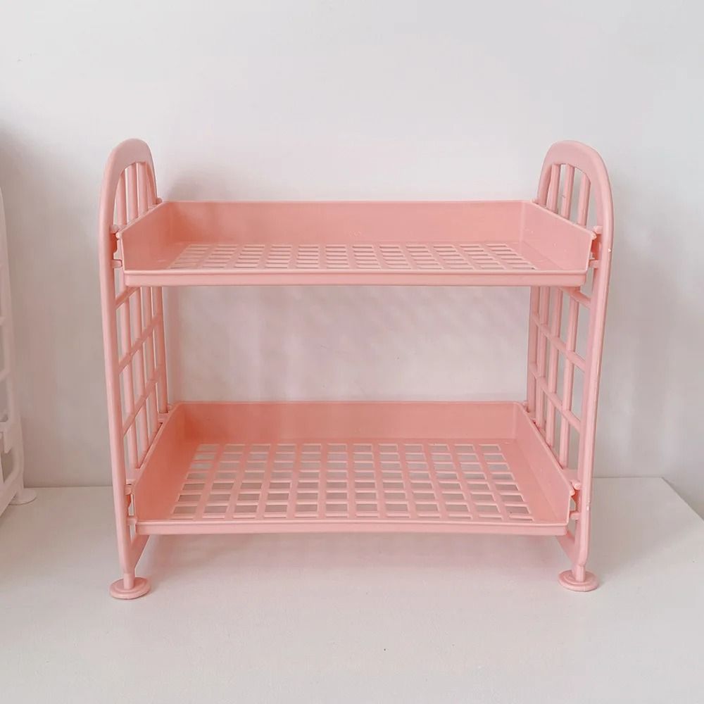 Cute Room Storage Organizer Two Layer Desktop Storage Rack 7
