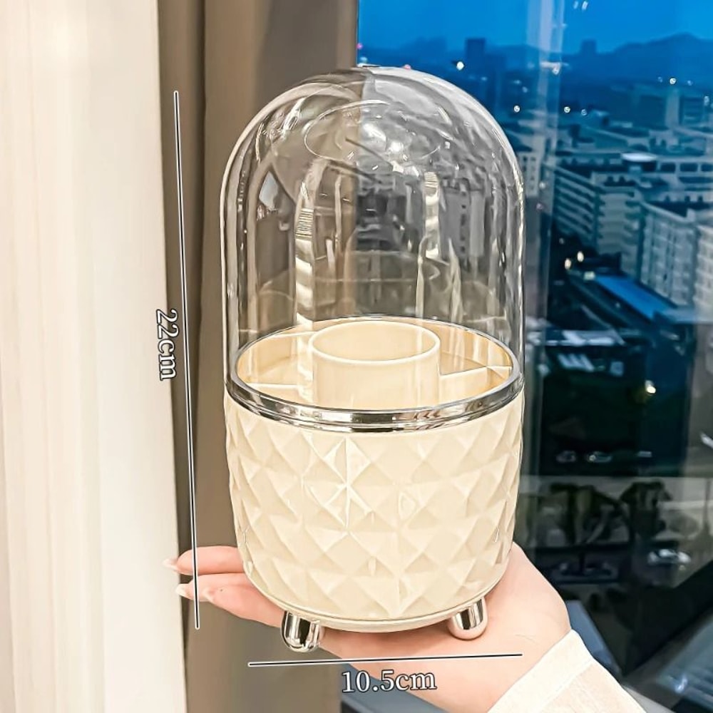 Rotating Cosmetic Makeup Organizer Storage Tube With Lid 6