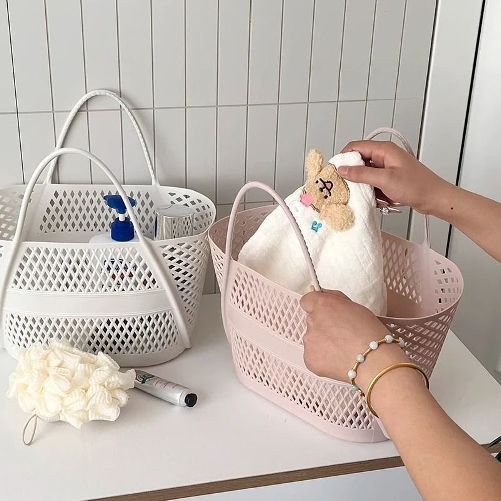 Swimming Bathing Handle Basket Student Bathing Basket Bathroom Storage Basket 2