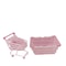Ins Cute Pink Trolley Shopping Basket Storage Toy Desktop Decoration 3