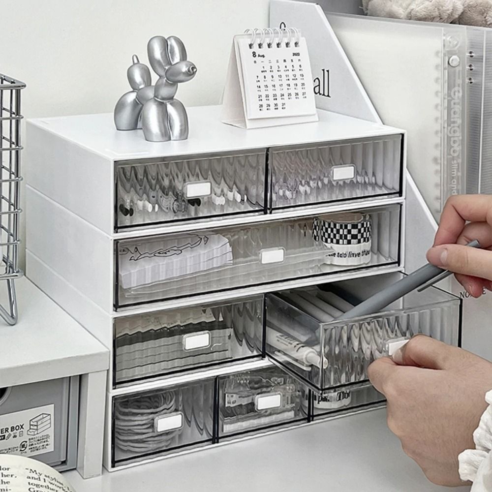 Acrylic Desktop Storage Box With Clear Drawers For Pens Makeup And Stationery 0