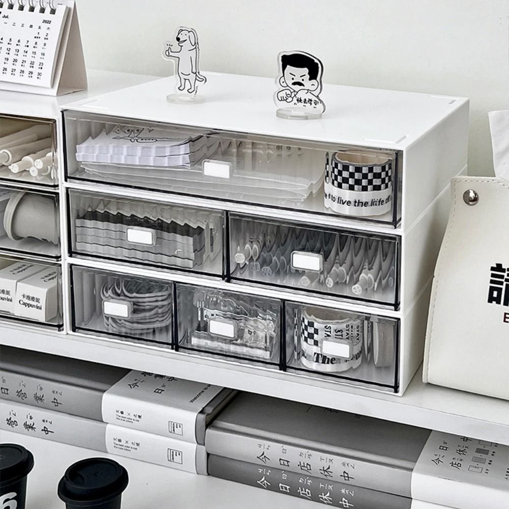 Acrylic Desktop Storage Box With Clear Drawers For Pens Makeup And Stationery 2