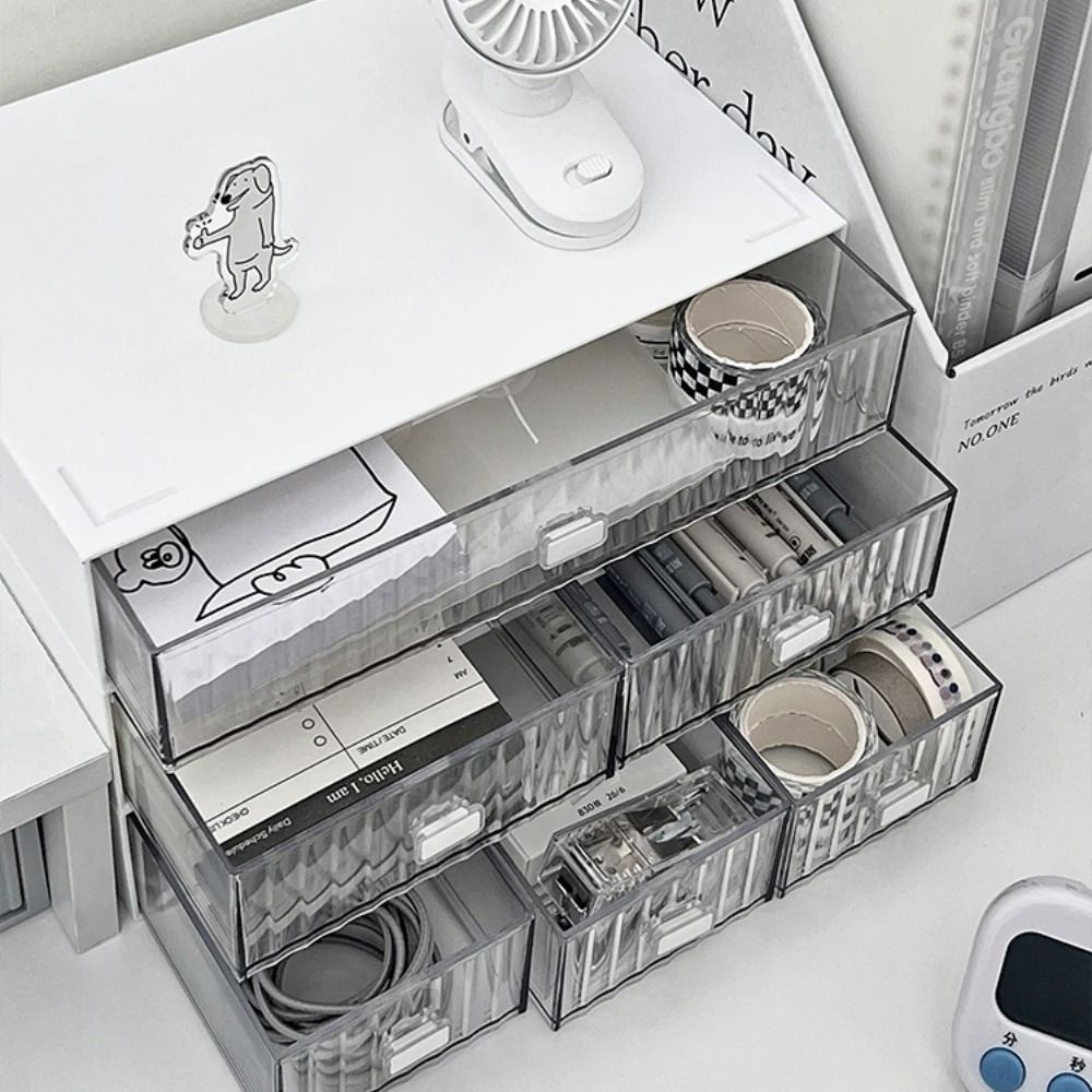 Acrylic Desktop Storage Box With Clear Drawers For Pens Makeup And Stationery 4