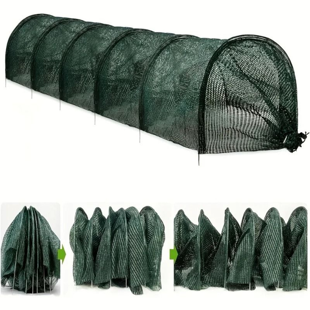Collapsible Black Mesh Tunnel For Garden Protection And Greenhouse Use 0