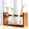 Transparent Heart Shaped Glass Vase With Wooden Frame For Hydroponic Plant Propagation 4