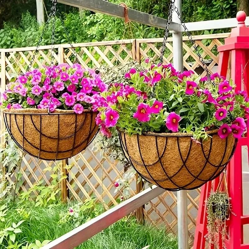 12 Inch Hanging Basket Flowerpot Indoor Outdoor CoconutStyle Planter 1