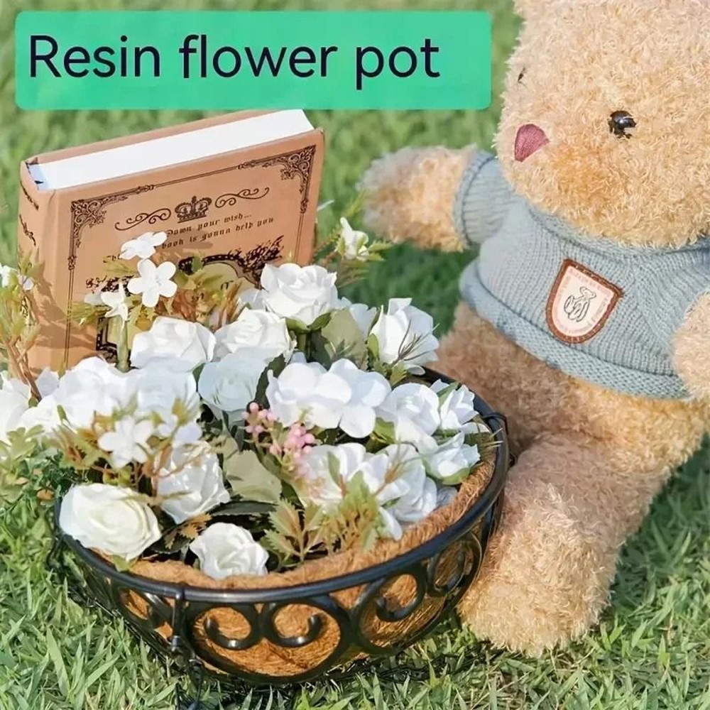 12 Inch Hanging Basket Flowerpot Indoor Outdoor CoconutStyle Planter 4