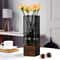 Nordic Style Acrylic Vase With Wooden Base For Home Decor And Floral Arrangements 1