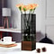 Nordic Style Acrylic Vase With Wooden Base For Home Decor And Floral Arrangements 1