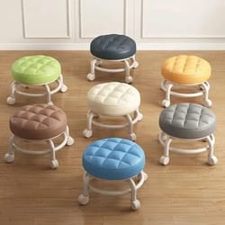 kids rolling stool with universal wheels for shoe changing and home use