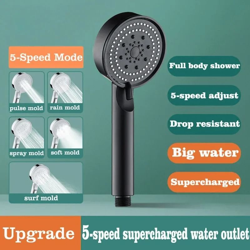 Water Saving High Pressure Shower Head With Adjustable Modes And One Key Stop 7