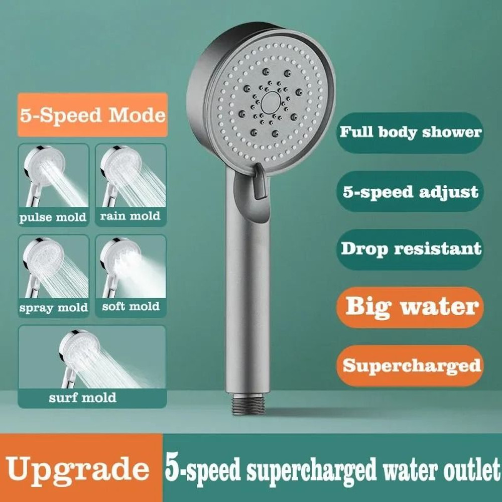 Water Saving High Pressure Shower Head With Adjustable Modes And One Key Stop 8