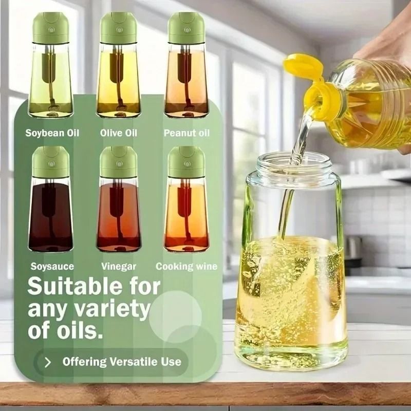 Two In One Olive Oil Dispenser And Sprayer Plastic Bottle For Kitchen Use 2