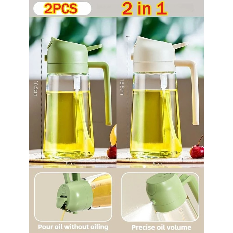 Two In One Olive Oil Dispenser And Sprayer Plastic Bottle For Kitchen Use 13
