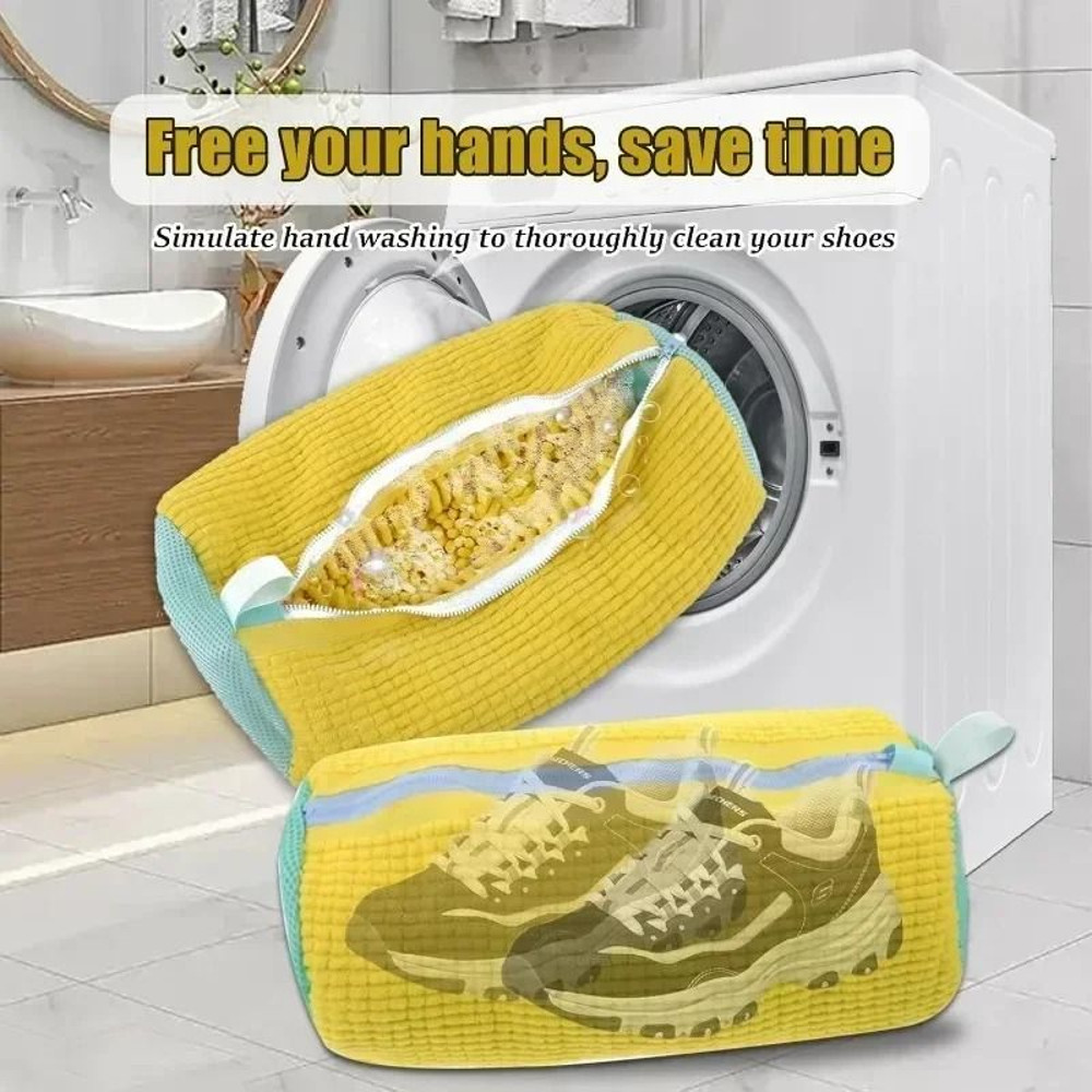 Machine Washable Shoe Laundry Bag With Soft Fiber Liner And Adjustable Strap 2