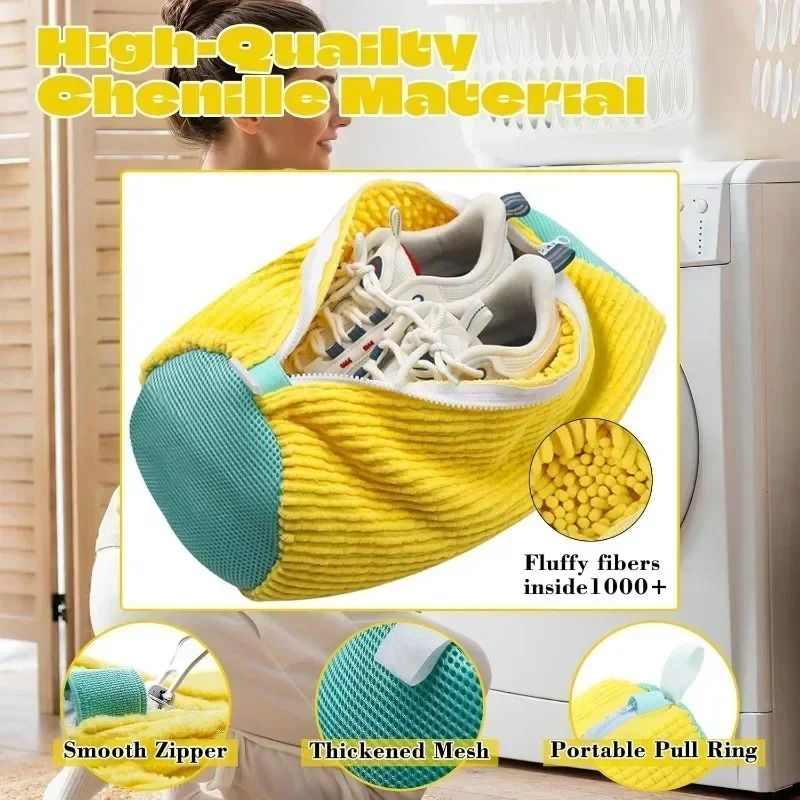 Machine Washable Shoe Laundry Bag With Soft Fiber Liner And Adjustable Strap 5