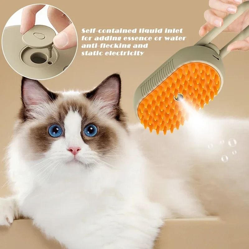 Pet Steam Brush Three In One Grooming Comb For Cats And Dogs 3