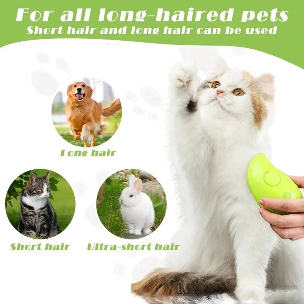 Pet Steam Brush Three In One Grooming Comb For Cats And Dogs 5