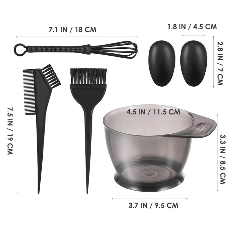 Hair Coloring Kit With Mixing Bowl Brushes Clips And Gloves For Salon Or Home Use 5