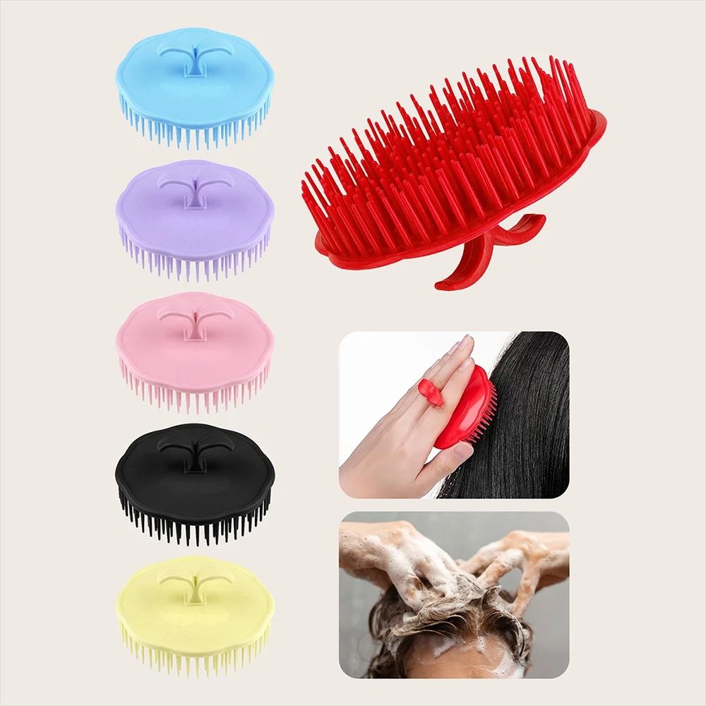 Handheld Silicone Scalp Massage Comb Shampoo Brush For Hair Washing And Root Cleaning 0