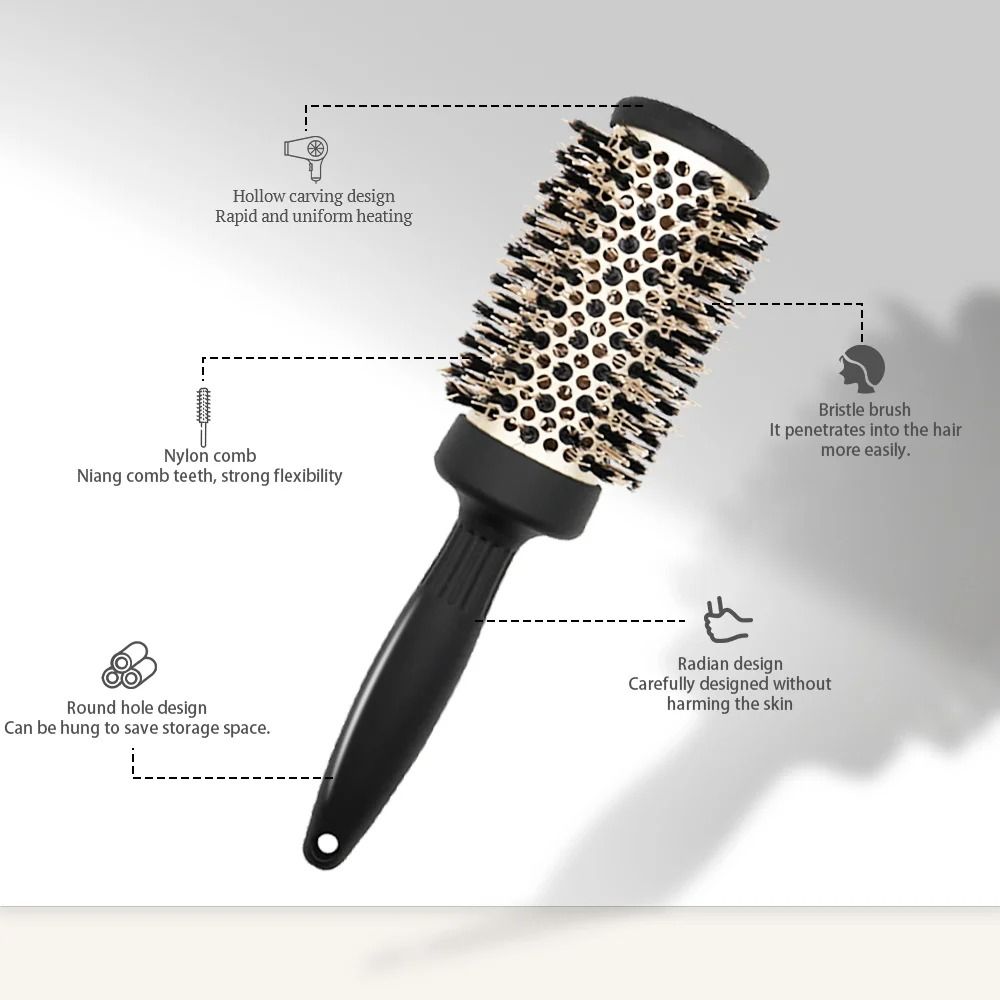 Professional High Temperature Resistant Ceramic Round Hair Brush Set 1