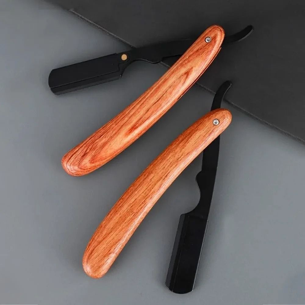 Beard Shaver Rosewood Fold Stainless Steel Portable Shaving Tool 1