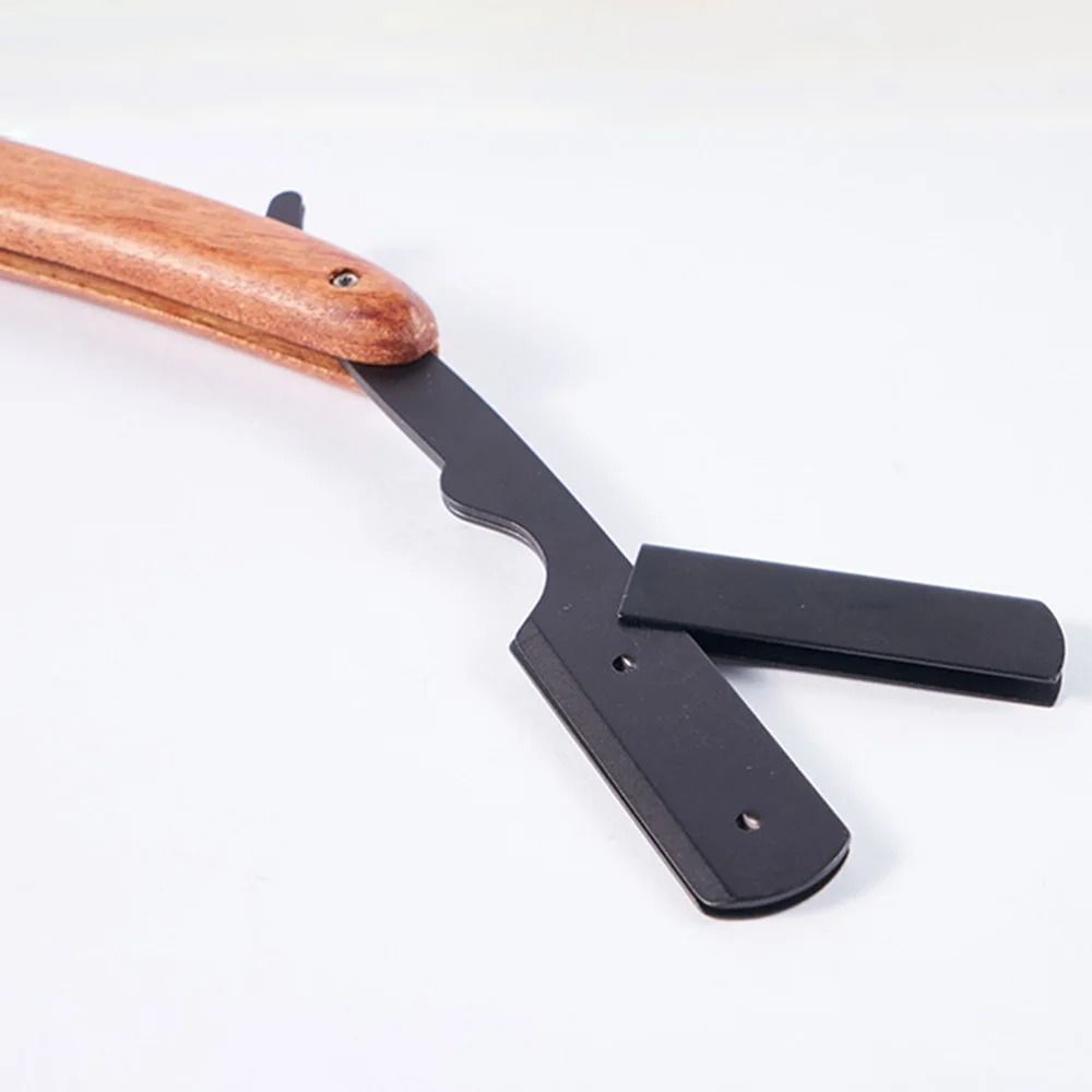 Beard Shaver Rosewood Fold Stainless Steel Portable Shaving Tool 2