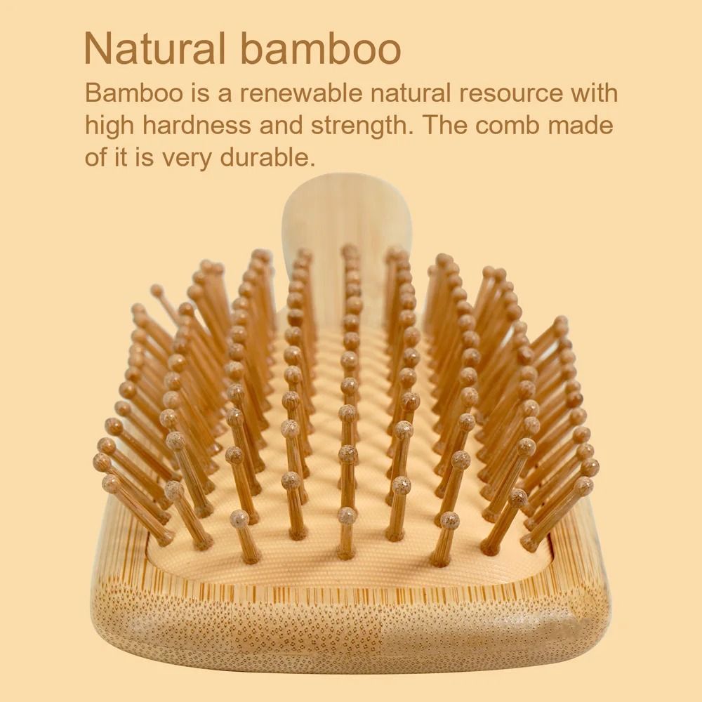 Natural Bamboo Air Cushion Hair Brush Wooden Massage Comb For Smoothing And Detangling 3