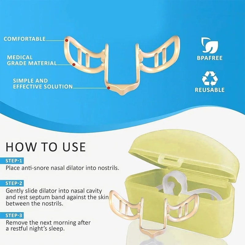 Snore Stopper Nasal Dilator Anti Snoring Silicone Nose Clip For Better Sleep 4