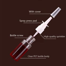refillable plastic nasal spray bottle set with pump mist nozzle