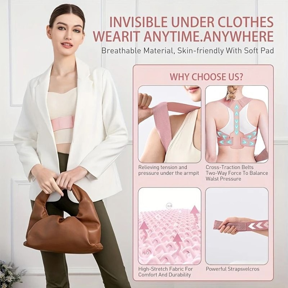 Breathable Adjustable Posture Corrector Belt For Back And Neck Support 3