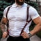 Mens Brown PU Leather Knight Suspenders For Costumes Parties And Fashion Styling 0