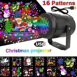 snowflake christmas laser projector light with 16 rotating led patterns for holiday decoration