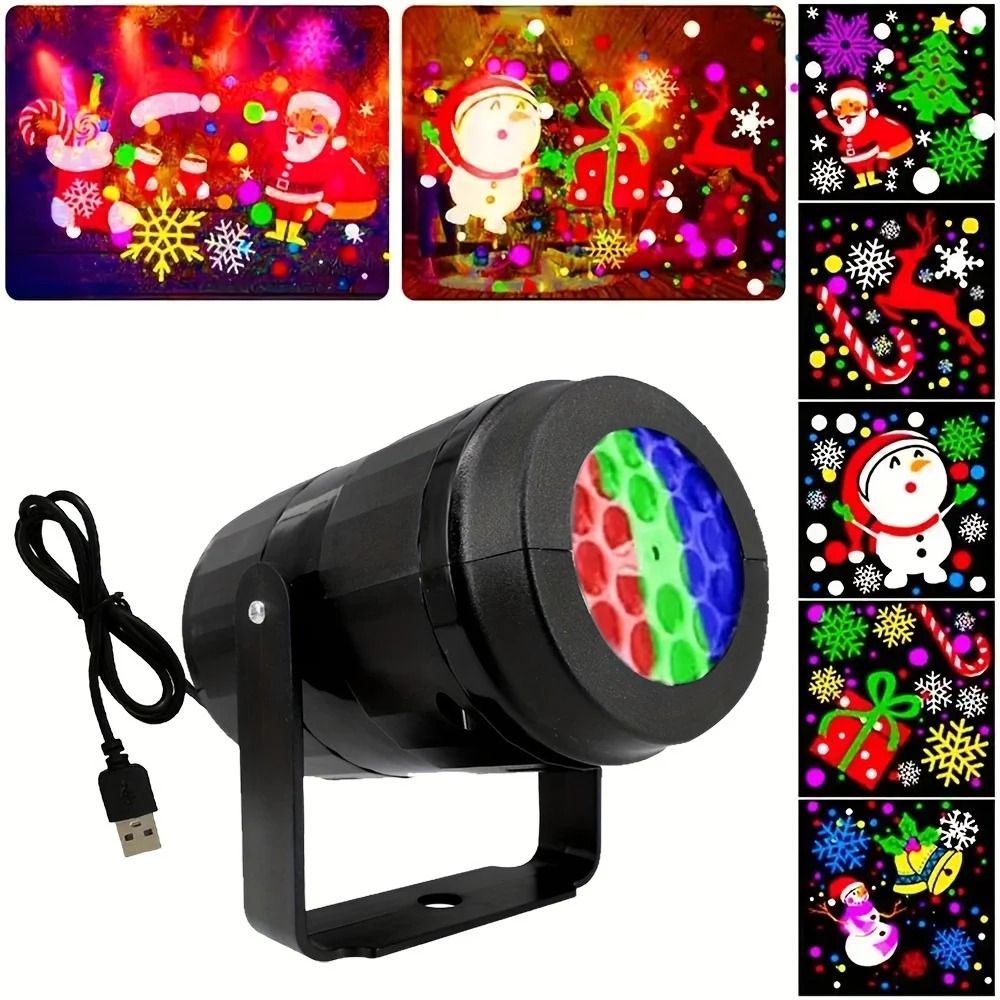 Snowflake Christmas Laser Projector Light With 16 Rotating LED Patterns For Holiday Decoration 6
