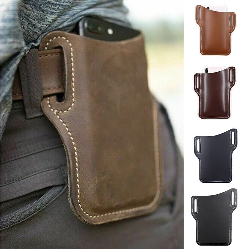 Mens PU Leather Phone Holster Waist Bag With Belt Loop For Travel And Everyday Carry 0