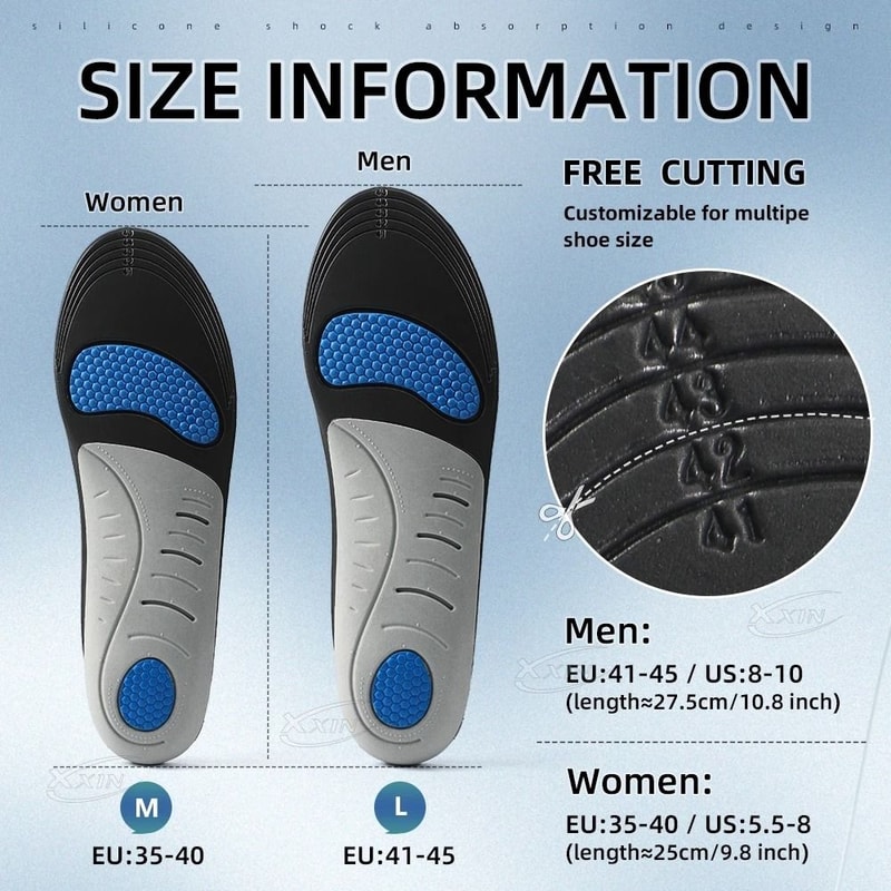 Lightweight EVA Arch Support Insoles For Running And Sports Shoes 5
