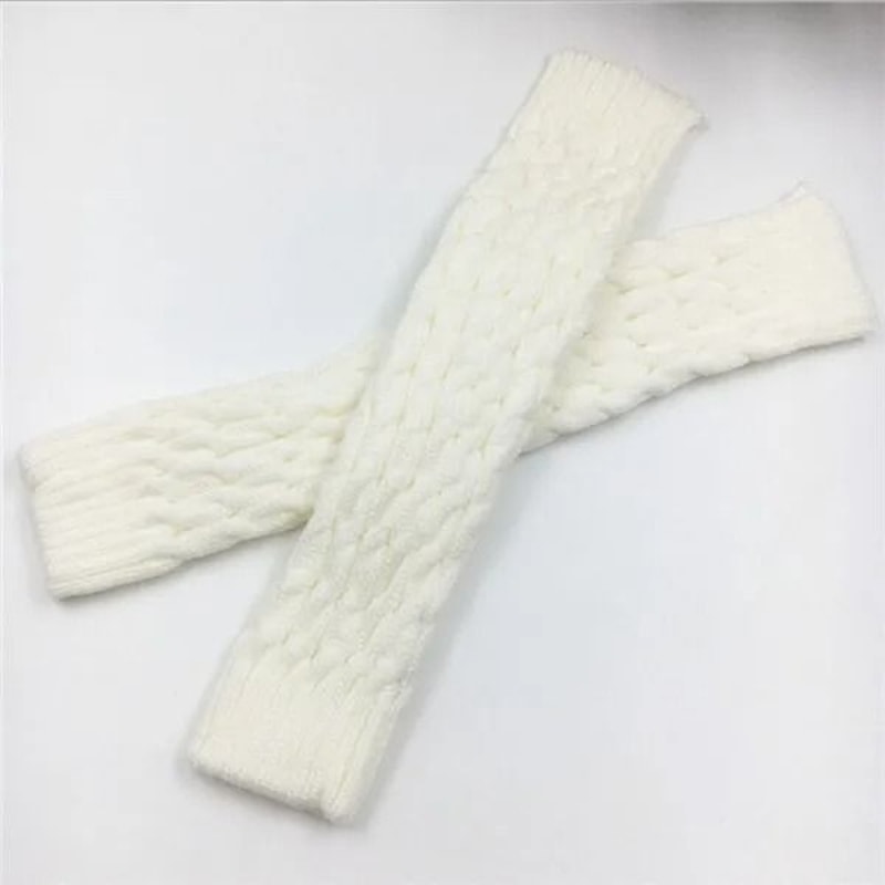 Women Autumn Winter Legwarmers With Floral Knit Design 8