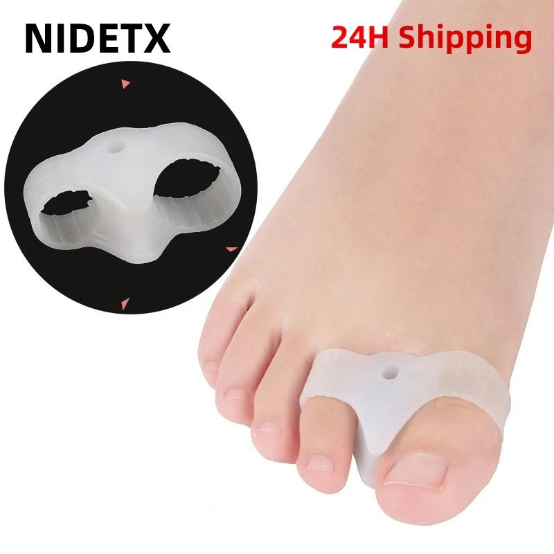 Silicone Two Hole Toe Separator Gel Foot Protector For Bunion Support 0