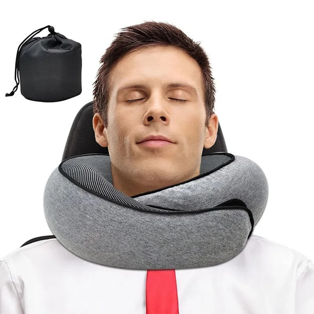 Travel Neck Pillow Memory Foam U Shaped Snail Style Pillow For Travel Support 0