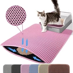 cat litter mat double layer pet non slip waterproof litter trap mat