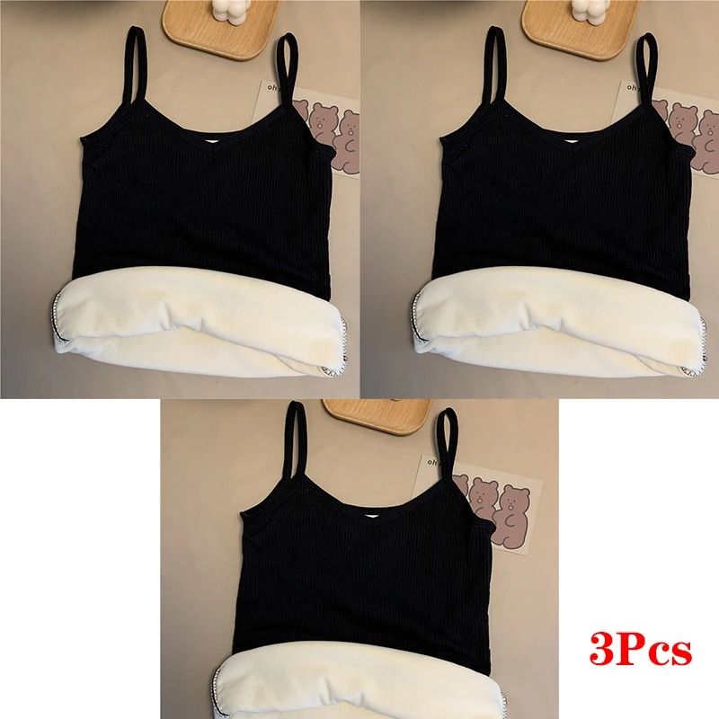 Women Winter Warm Underwear Thermal Sleeveless Velvet Top 11