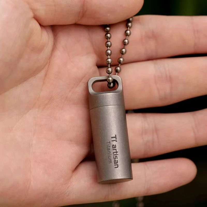 Titanium Mini Portable Pill Bottle Waterproof Medicine Container 3